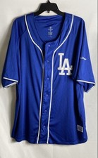 Dynasty Men's Los Angeles Dodgers MLB Baseball Jersey Blue Button Up Sz 2XL