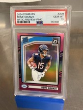 2024 Panini Donruss - Rated Rookie Rome Odunze #309 Optic Preview Pink Prizm...