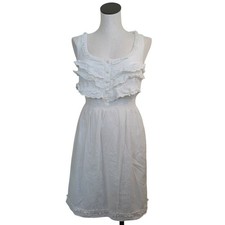 Chelsea & Violet Dress Ivory Sleeveless Lace Ruffles Womens Large
