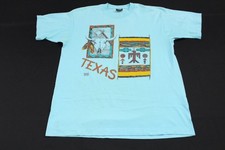 Vintage Texas Aztec T Shirt Mens Size XL Blue 90s Made In USA