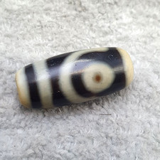Old Tibetan Two Sky Eyes Pattern agate stone Dzi bead Spiritual Amulet