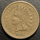 1860 Indian Head Cent Penny CN IHC POINTED BUST Choice Original VF+ Full LIBERTY