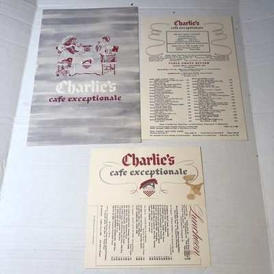 Vtg 1962 Charlie's Cafe Exceptionale Restaurant Menu MN LUNCH DINNER SET 60s KWZ