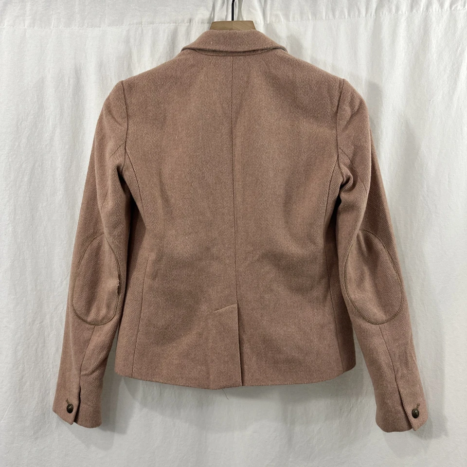 Blazer GAP The Academy rosa mezcla de lana espiga codo parche chaqueta para mujer 0  Foto 2 de 4