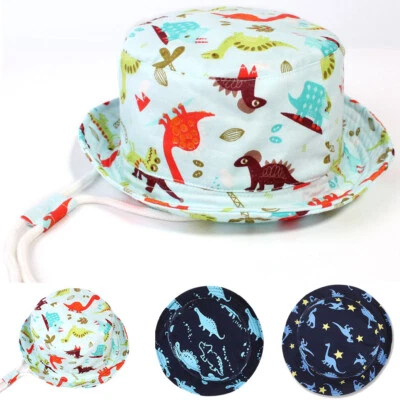 Baby Patterned Boys Girls Summer Bucket Sun Hat Bush Cap Toddler Kids UK 48-54cm