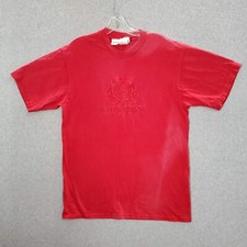 VINTAGE Mickey Mouse Co Men Shirt Large Red Embroidered Logo Made In USA Tee **