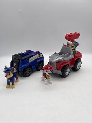 PAW Patrol, Chase s Patrol Cruiser Vehicle and Marshall push and go fire truck 