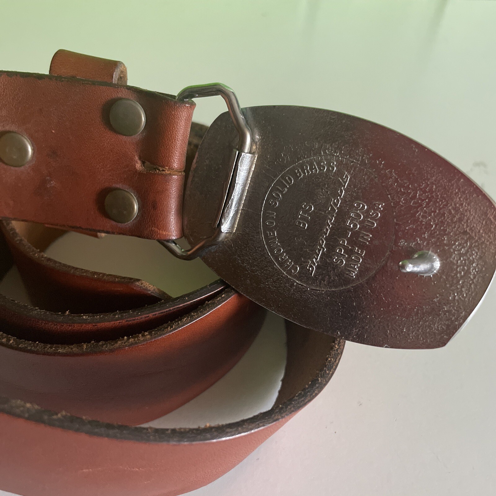 Vintage Snap On Tools Solid Brass Chrome LEATHER … - image 3