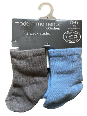 111専用 New Modern Moments by Gerber Baby Boy Wiggle Proof Socks, 2-Pack