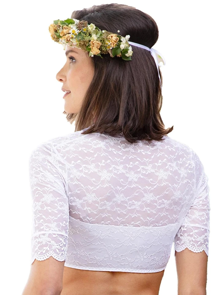 Nina von C. Dirndlbluse halbarm Doris 48 466 971 0 in weiss oder champagner - Bild 2 von 3