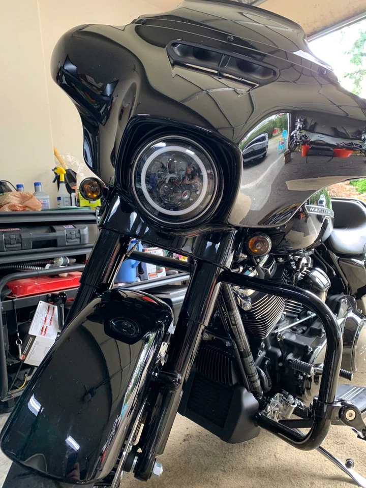 Anillo de faros alto/bajo para motocicleta Triumph Thruxton Bonneville Street Twin 7" Foto 2 de 4