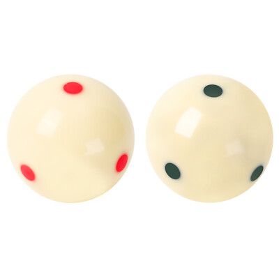 2-Piece 6 Dots PRO CUP Regulation Size Billiard  Practice Training Pool Cue Ball