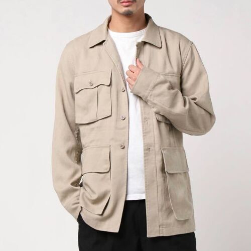 BEAMS PLUS ×KOMATSU Tropical Bush Jacket Men Size S Beige - 第 1/12 張圖片