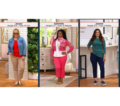 Isaac Mizrahi Live! 24/7 Stretch Crop Pants with Pockets A472131 Womens New - Picture 3 of 12