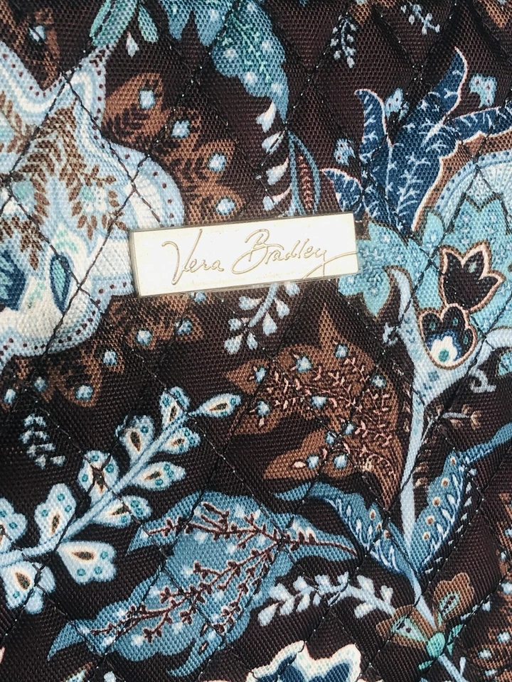 Vera Bradley Rolling Wheeled Luggage Suitcase Travel Bag Java Blue Paisley 22” - Image 4 of 4