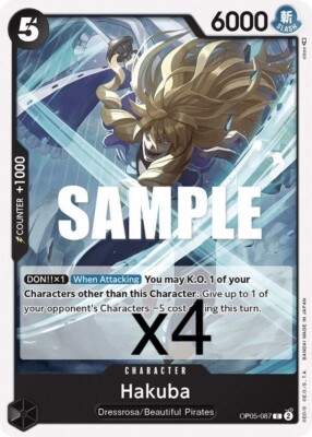 4X One Piece Card Game Hakuba OP05-087 Common NM