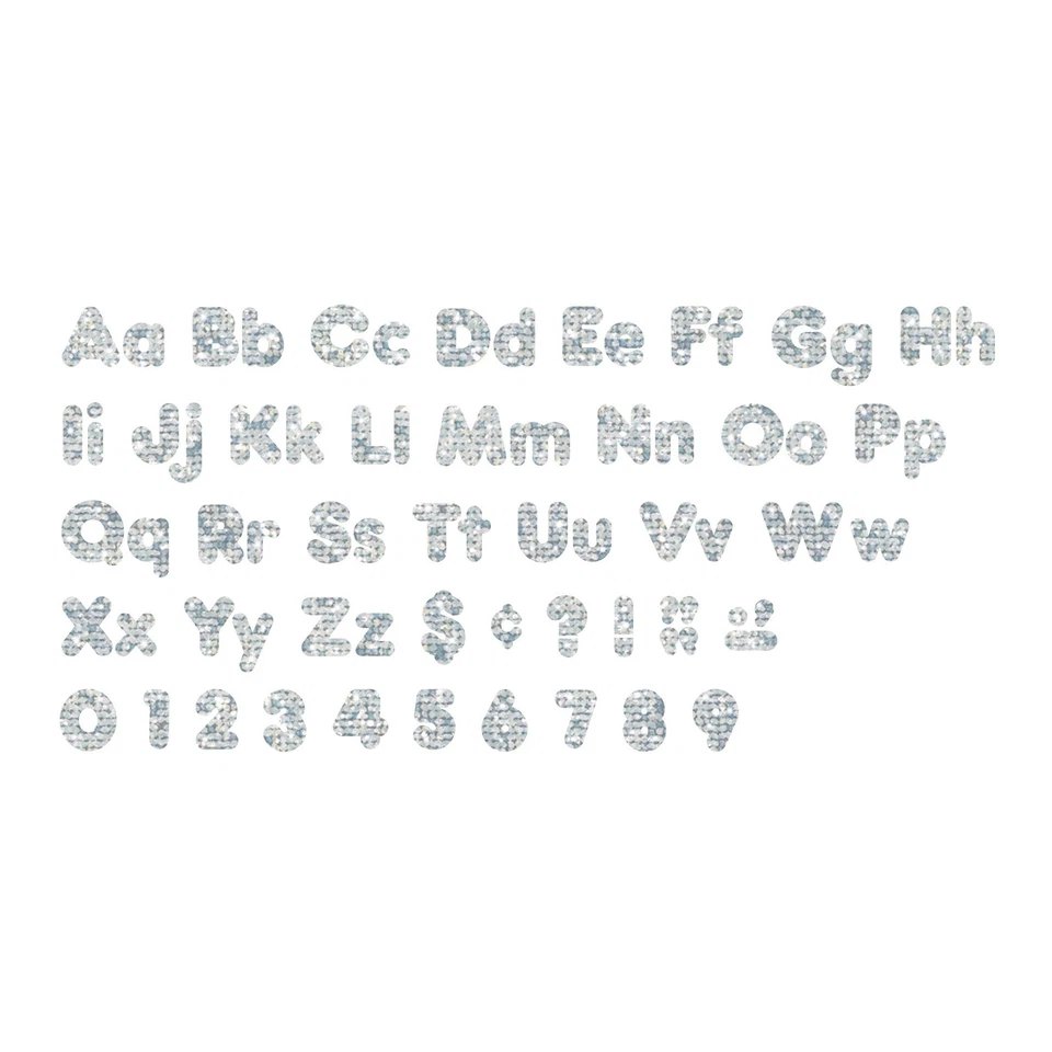 TREND ENTERPRISES Silver Sparkle 4" Casual Combo Ready Letters 172 Pieces T-7... - Image 2 of 3
