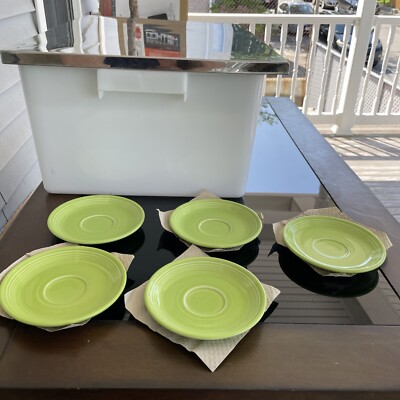 Vintage Fiesta Chartreuse Green Saucer Dish Plate 6