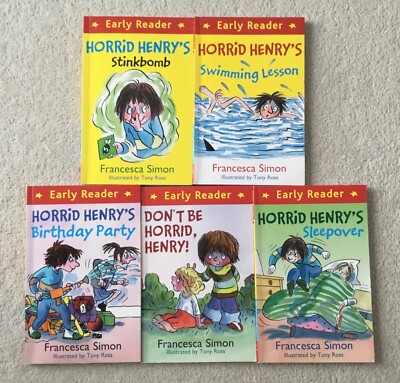 Horrid Henry's Early Reader book set of 5, age 4-8, pre-owned Highly Recommended