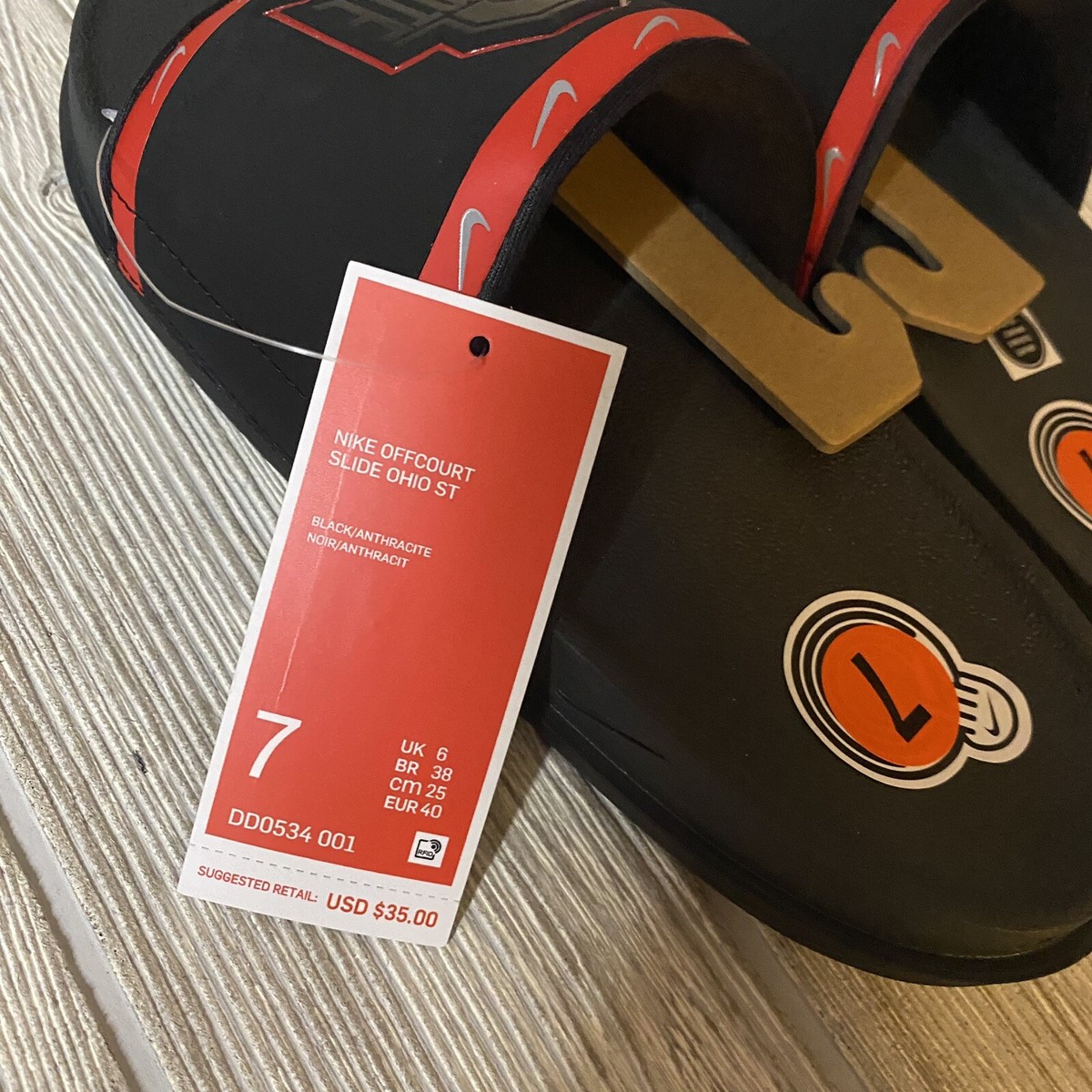NIKE OHIO STATE OFFCOURT SLIDES SANDALS  BLACK RED RARE NEW DD0534-001 Nike Offcourt (Cleveland Guardians) Offcourt Slides. Nike.com main image 3