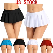Womens Japaness Schoolgirl Skirts Solid Pleated Skirts Cosplay Party Costumes