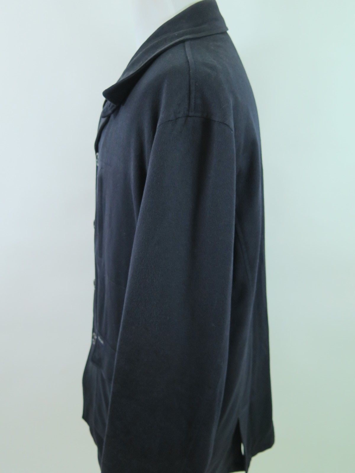 Faconnable 100% Wool Solid Black Winter PeaCoat B… - image 4