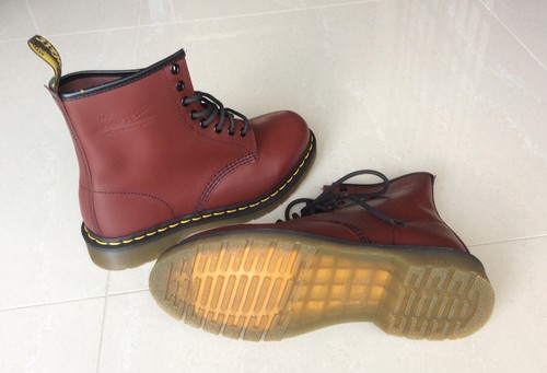 Dr Martens Smooth Red Cherry 8 Eyes Boots | eBay