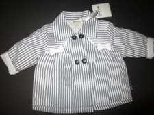 NWT NEW Jottum Baby Girl Newborn 0-2m Spring Jacket Designer Blue White $140