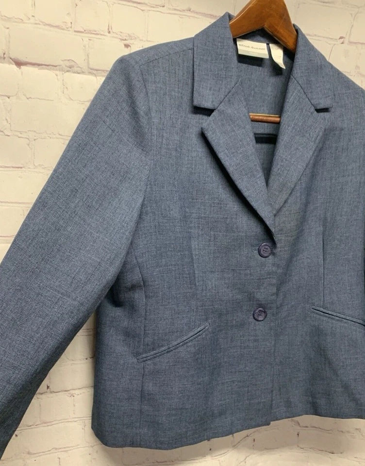 Pantalones Traje Alfred Dunner Petite 12P Azul Sólido Talla 30x26" Foto 3 de 4