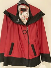 Sehr sch&ouml;ne Damen Lederjacke FERGUCCI Gr. 38 Rot Schwarz butterweiches Leder top