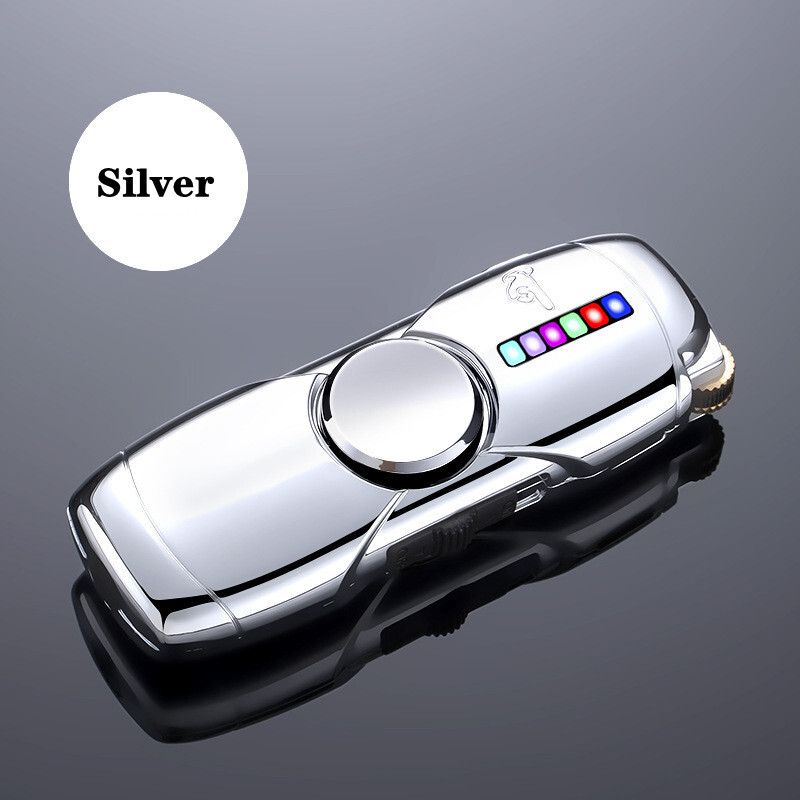 LED Love Light Handheld Fidget Spinner Windproof Butane Jet Torch Pocket Lighter