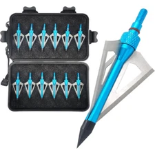 12PCS Broadheads 3 Blades 100 Grain Hunting Tips Box Crossbow Bolt Arrow Point