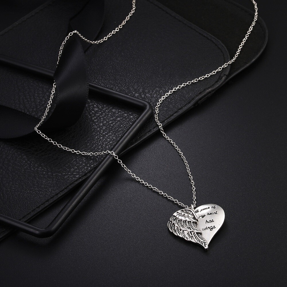 NINGAN 925 Sterling Silber Charm – Herzförmig Mit Engel-Flügeln, Für Armband Oder Halskette
