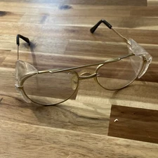 Vintage SA Uvex Z87 Aviator Gold Safety Glasses 5.50-9159 
