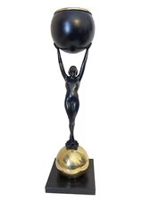 Frankart Reproduction Ashtray Stand Nude Female Art Deco Style Smoke Cigar