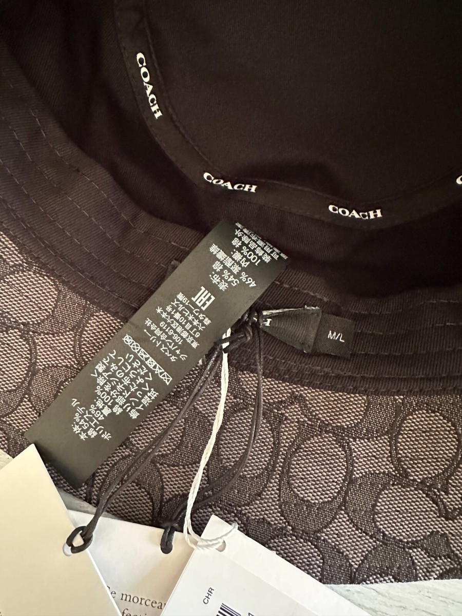 Coach Unisex Jacquard Bucket Hat - Size Medium for sale