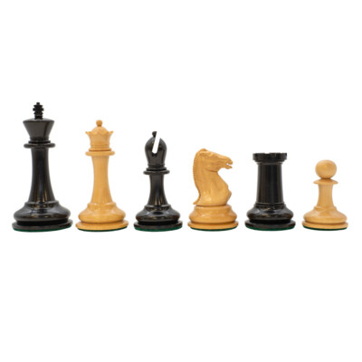 Harrwitz Serie ebonisierte Schachfiguren - 3,5 Zoll