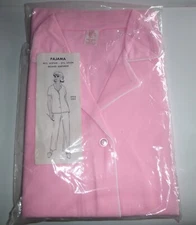 NOS Vtg 60s 70s Milco Undergarments Brushed Acetate & Nylon Pink Pajamas Sz 34