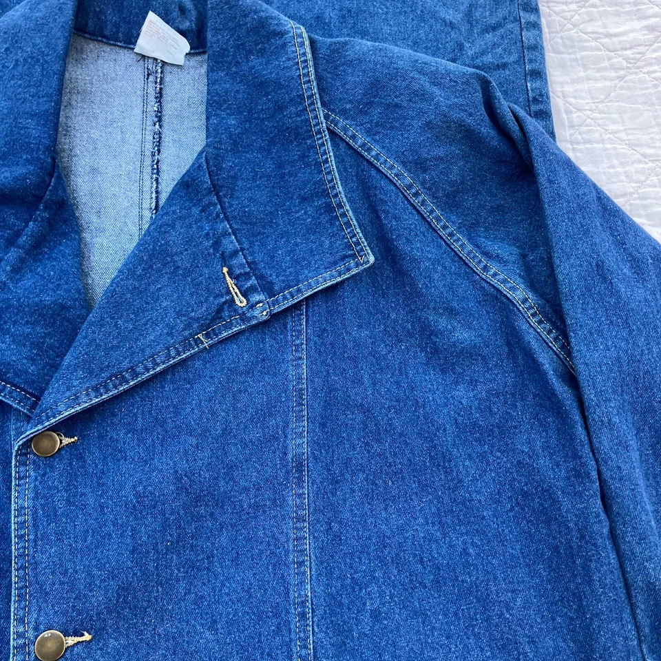 Gabardina de mezclilla para mujer Together de gran tamaño 100 % algodón hecha en EE. UU. años 80 talla M Foto 3 de 4