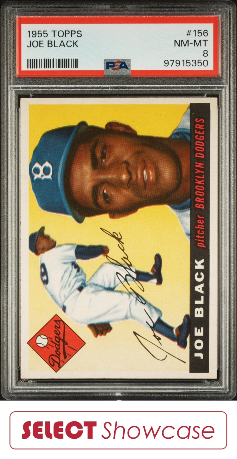 1955 TOPPS #156 JOE BLACK DODGERS PSA 8