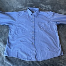 Arrow Men  s Long Sleeve Button Up Collar Blue Shirt 18.5 36/37