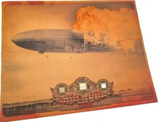 HINDENBURG, rare, RELICS, genuine, DURALUMIN, FLOWN ENVELOPE, FABRIC SKIN pieces