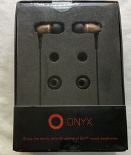 Onyx Wood Wired In-Ear Headphones, Walnut Wood - Black, Extra Ear Tips