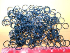 small BLUE rubber band pony tail holder cheerleader scrunchies girl braid hair