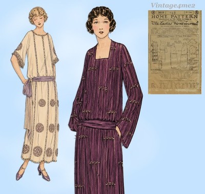 Ladies Home Journal 3819: 1920s Uncut Misses Dress 34 B Vintage Sewing Pattern