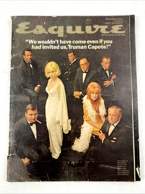 Vintage Esquire Magazine December 1967 Truman Capote Black & White Ball Cover