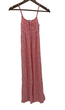 Billabong Pink Floral Maxi Dress beachy summer spring cottagecore coquette XS