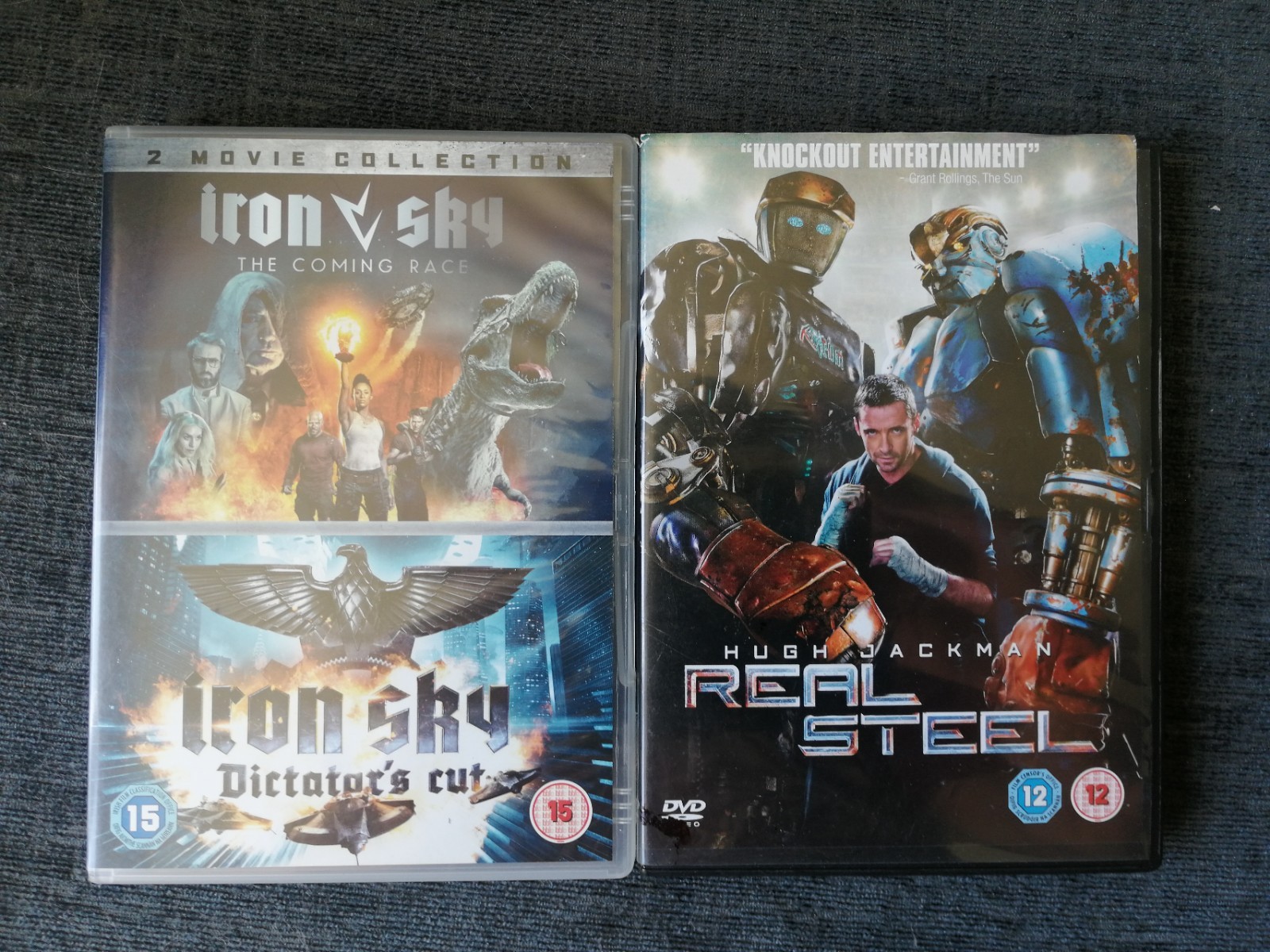 Iron Sky 1 & 2 DVD,2012 Julia Dietze, Vuorensola  / Real Steel DVD,2012 Jackman