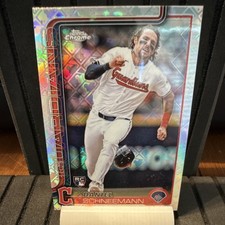 Topps 2025 Chrome Logofractor Daniel Schneemann #43 RC Refractor CLE Guardians