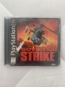 SOVIET STRIKE : JEU Sony PLAYSTATION PS1 PS2 Platinum COMPLET boîtier cassé PAL